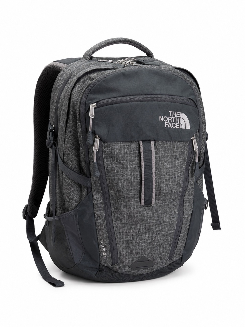 The North Face Surge Backpack Gray Heather Black Laptop Travel Bag 31L Unisex
